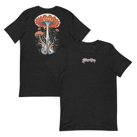 Backstage Bloom – Psychedelic Mushroom t-shirt by Fungal Drip