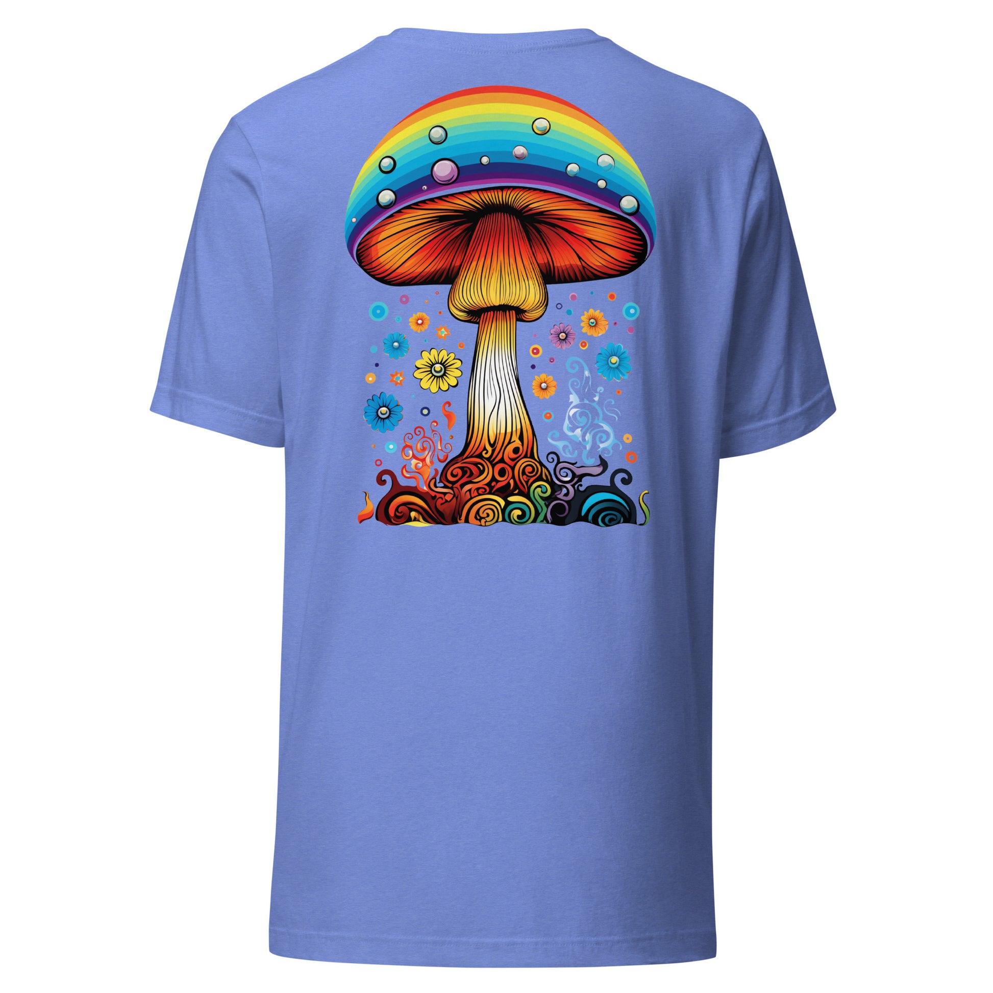 Rainbow Drip unisex T-shirt with original psychedelic mushroom artwork by Fungal Drip