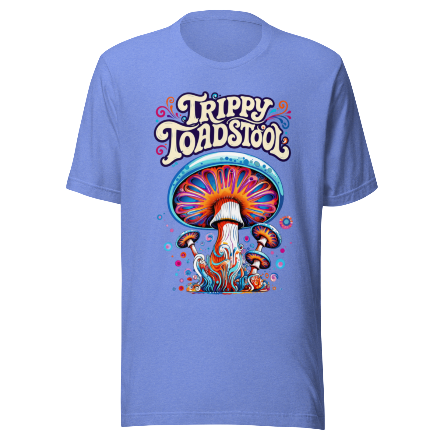 Trippy Toadstool unisex T-shirt with original psychedelic mushroom artwork by Fungal Drip