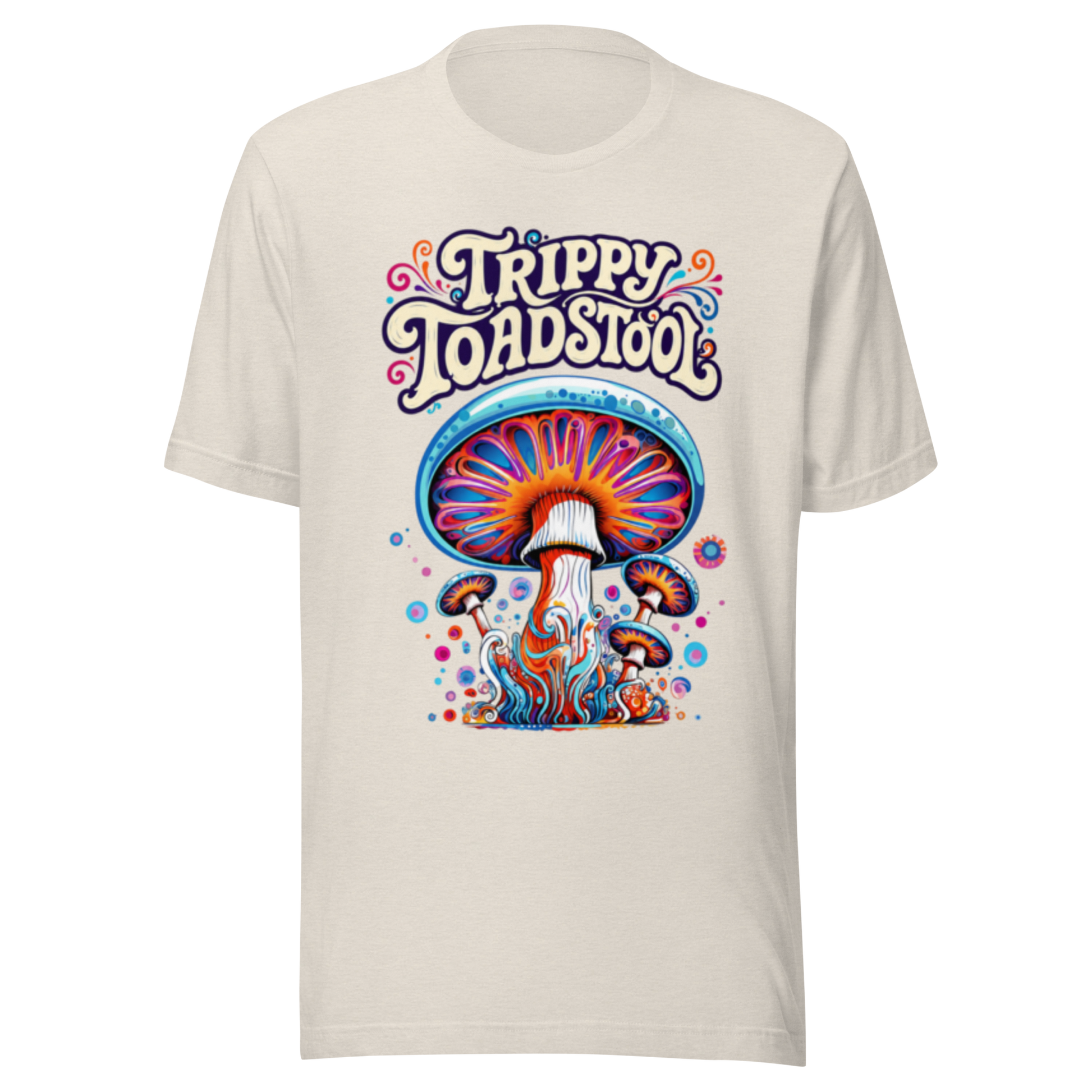 Trippy Toadstool unisex T-shirt with original psychedelic mushroom artwork by Fungal Drip