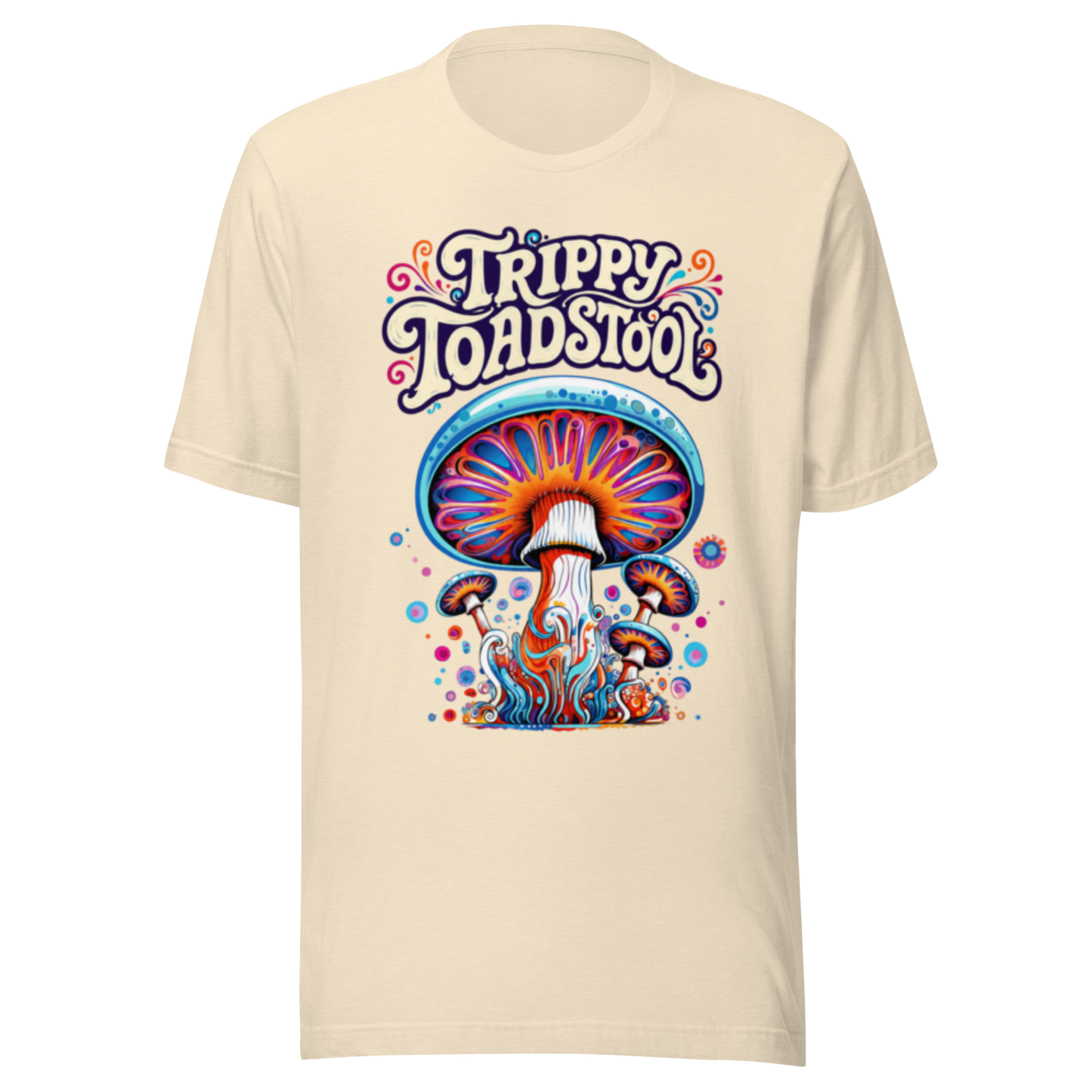 Trippy Toadstool unisex T-shirt with original psychedelic mushroom artwork by Fungal Drip