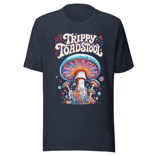 Trippy Toadstool unisex T-shirt with original psychedelic mushroom artwork by Fungal Drip