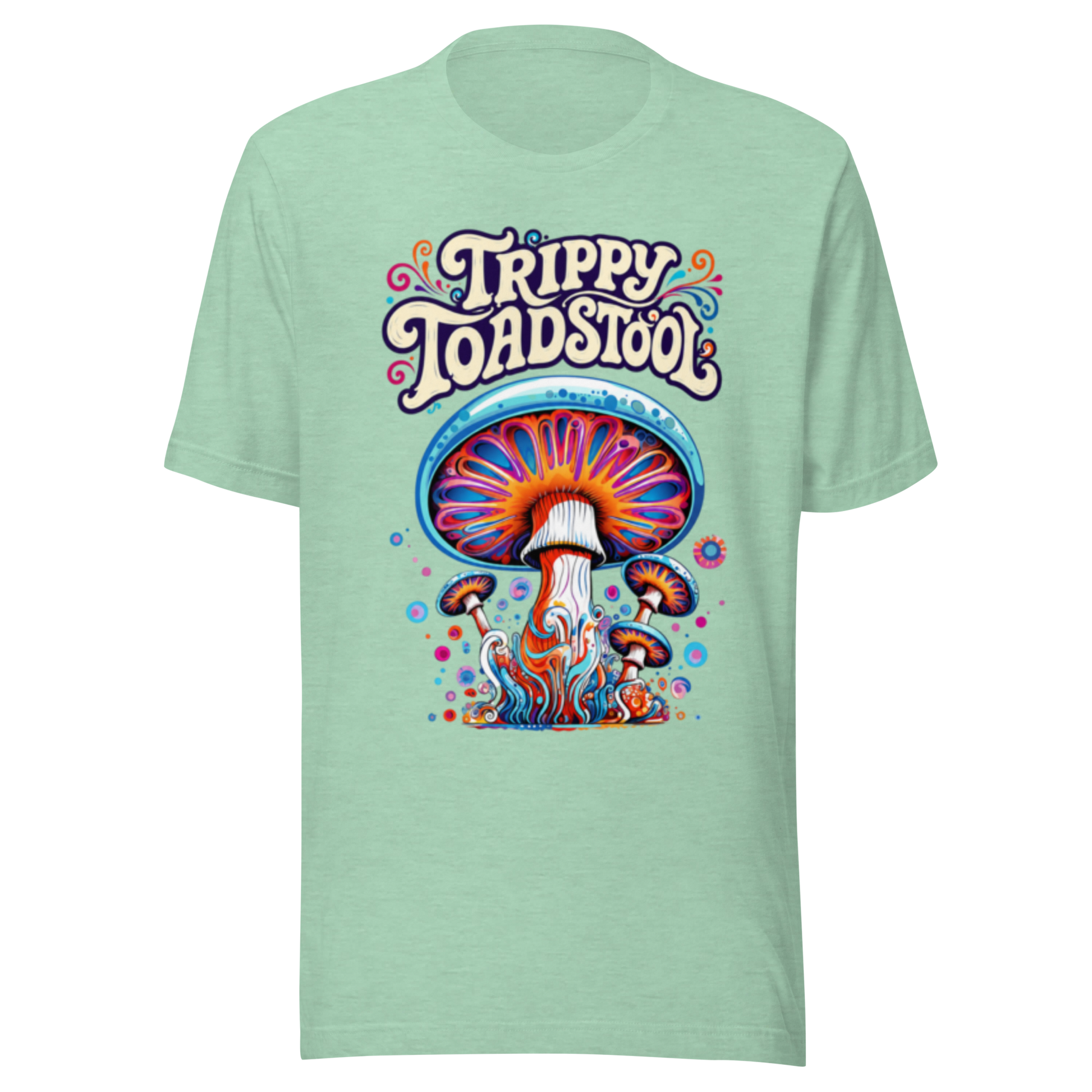 Trippy Toadstool unisex T-shirt with original psychedelic mushroom artwork by Fungal Drip