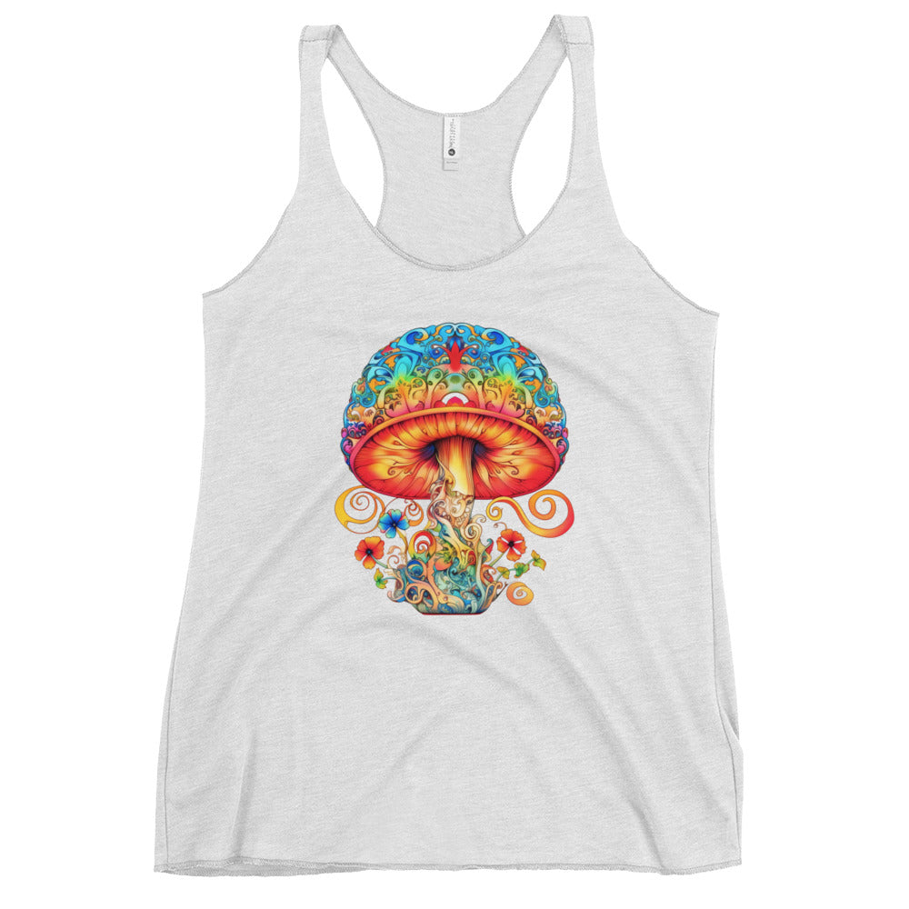 Spore Chic Tank Top - Psychedelic Mushroom Racer Tank Top by Fungal Drip