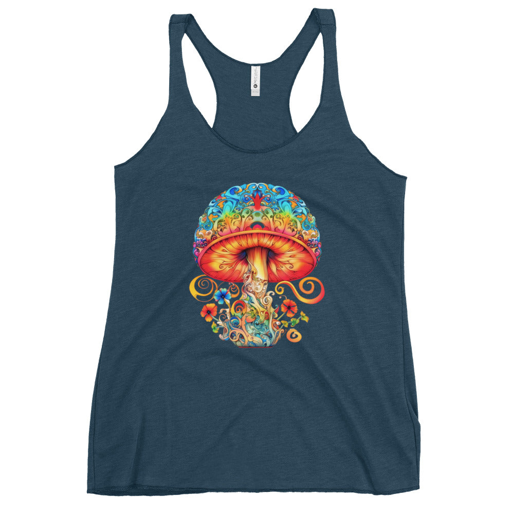 Spore Chic Tank Top - Psychedelic Mushroom Racer Tank Top by Fungal Drip