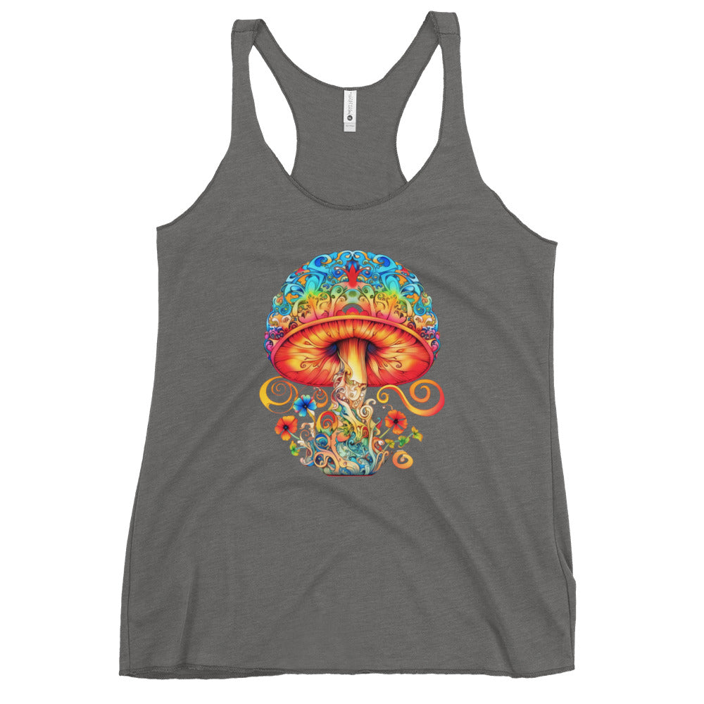 Spore Chic Tank Top - Psychedelic Mushroom Racer Tank Top by Fungal Drip