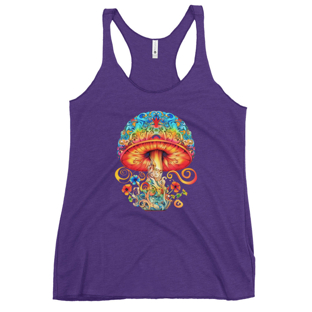 Spore Chic Tank Top - Psychedelic Mushroom Racer Tank Top by Fungal Drip