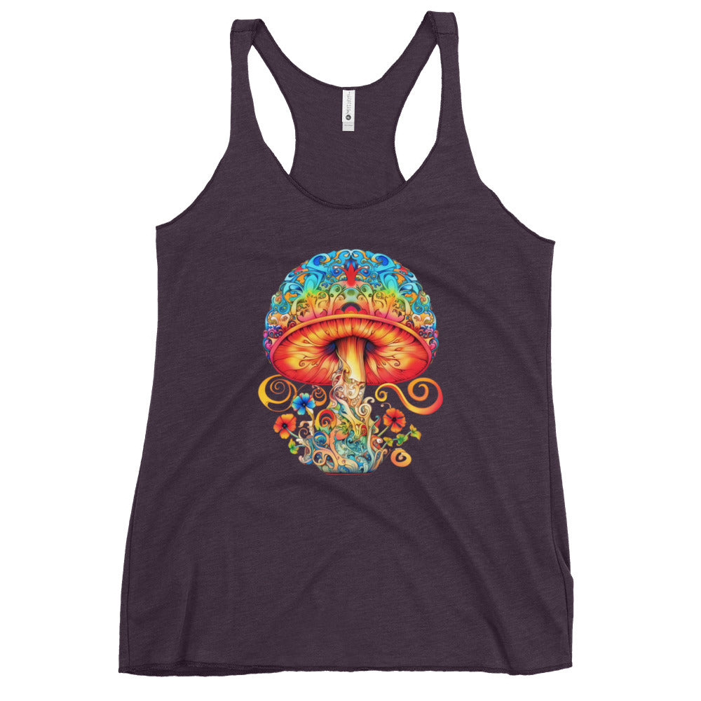 Spore Chic Tank Top - Psychedelic Mushroom Racer Tank Top by Fungal Drip