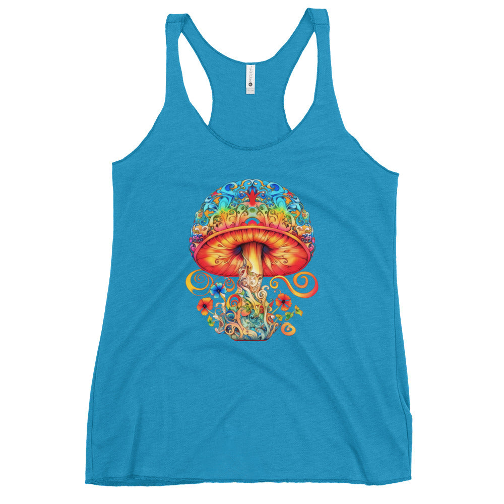 Spore Chic Tank Top - Psychedelic Mushroom Racer Tank Top by Fungal Drip