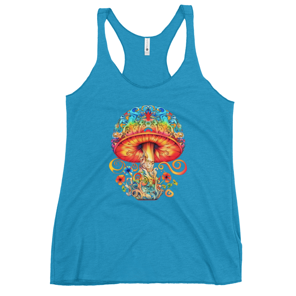 Women's Racerback Tank – Psychedelic Mushroom Racer Tank Top by Fungal Drip