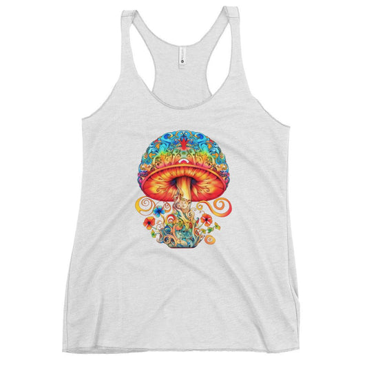 Fungal Artistry – Psychedelic Mushroom Racer Tank Top by Fungal Drip