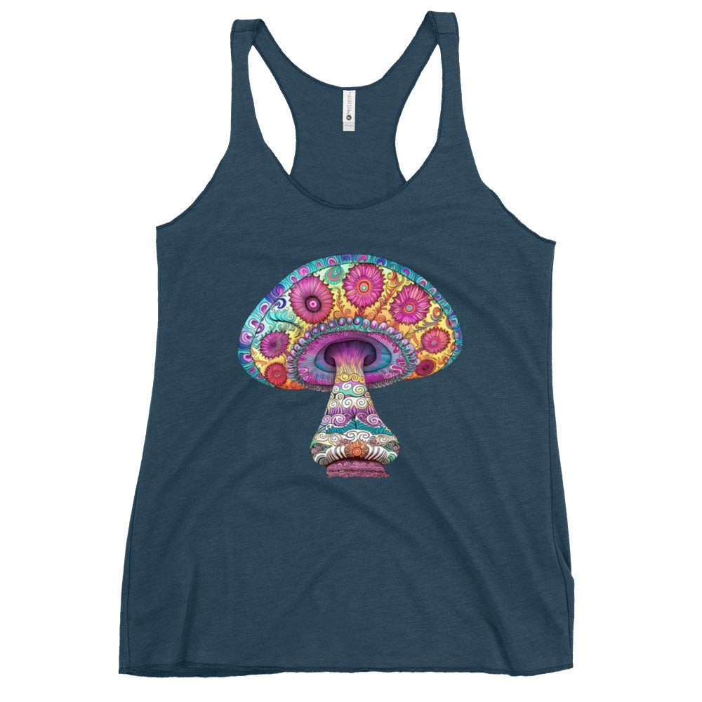 Fungi Fantasy Flair – Psychedelic Mushroom Racer Tank Top by Fungal Drip