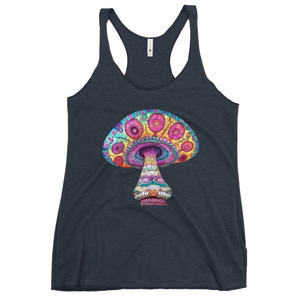 Fungi Fantasy Flair – Psychedelic Mushroom Racer Tank Top by Fungal Drip