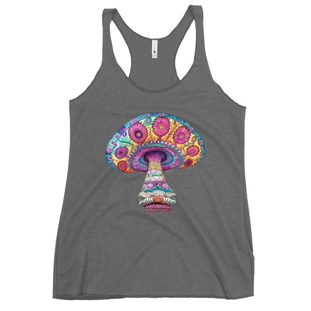 Fungi Fantasy Flair – Psychedelic Mushroom Racer Tank Top by Fungal Drip