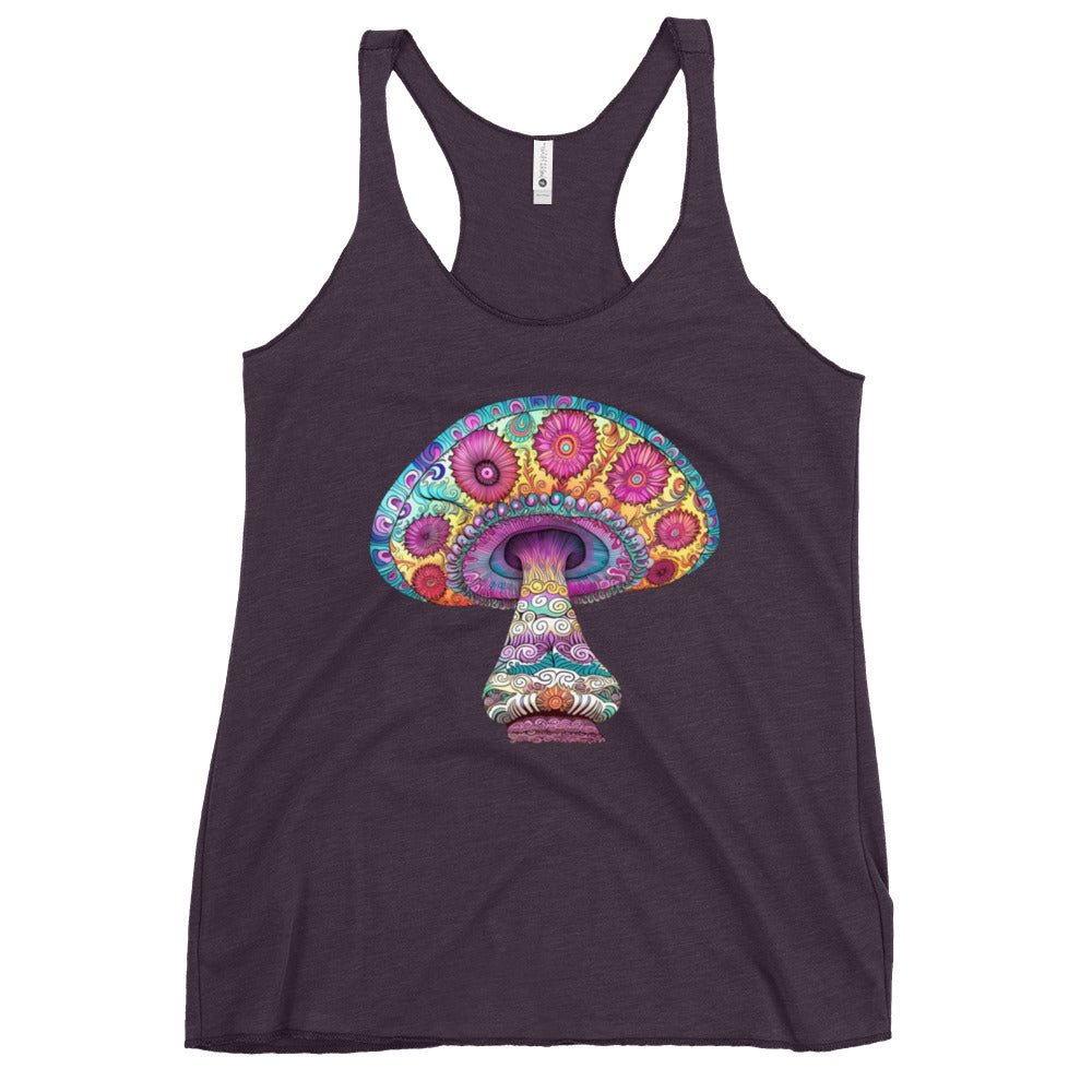 Fungi Fantasy Flair – Psychedelic Mushroom Racer Tank Top by Fungal Drip
