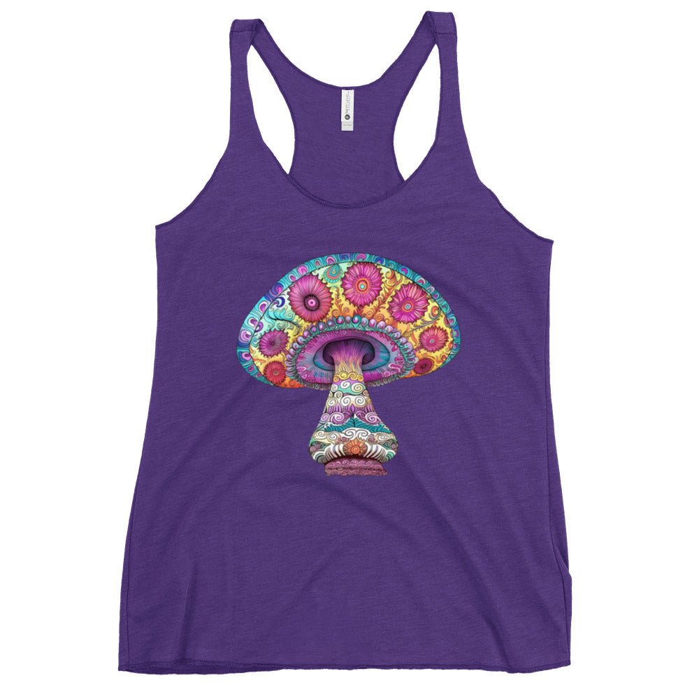 Fungi Fantasy Flair – Psychedelic Mushroom Racer Tank Top by Fungal Drip