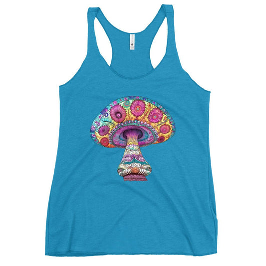 Fungi Fantasy Flair – Psychedelic Mushroom Racer Tank Top by Fungal Drip