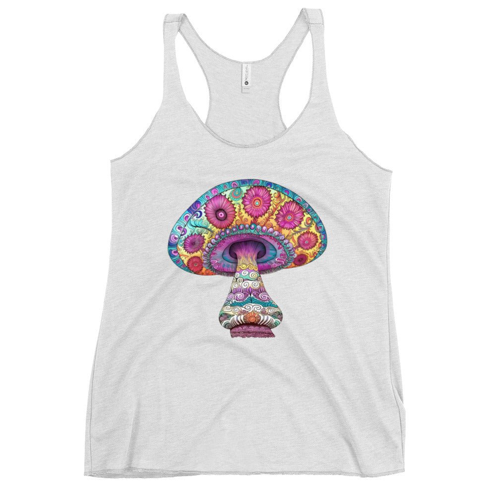 Fungi Fantasy Flair – Psychedelic Mushroom Racer Tank Top by Fungal Drip