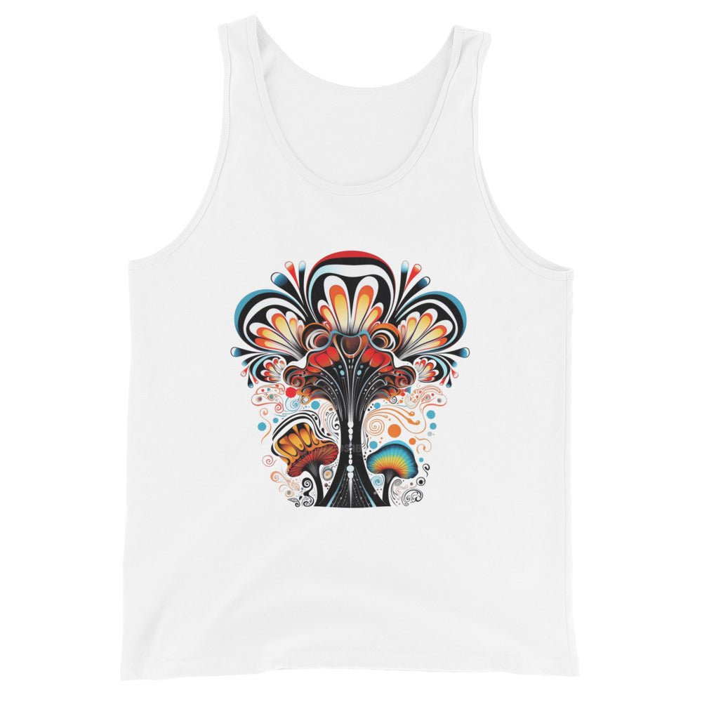 Hypnotic Haze Tank Top – Psychedelic Mushroom Mens Tank Tops by Fungal Drip