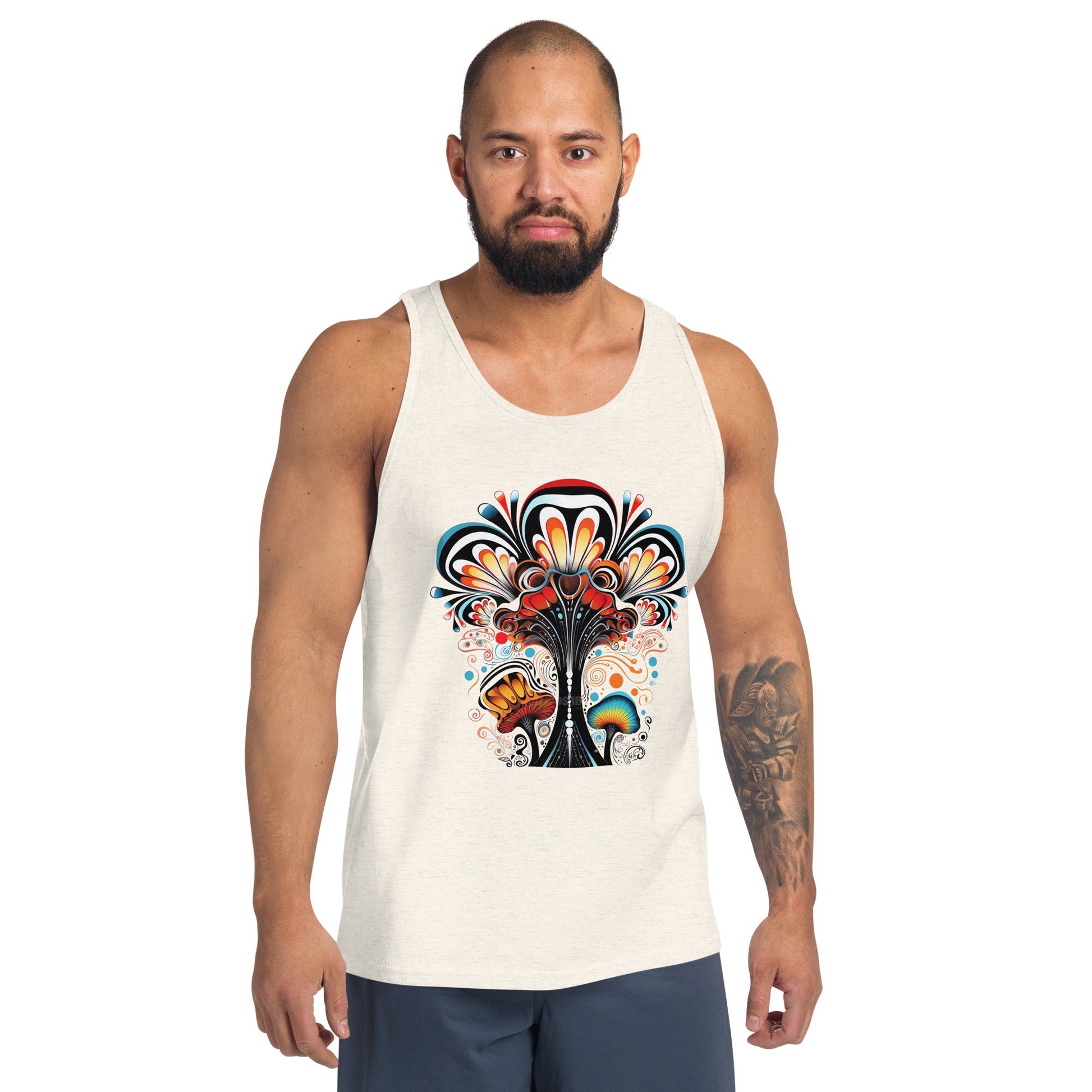 Hypnotic Haze Tank Top – Psychedelic Mushroom Mens Tank Tops by Fungal Drip