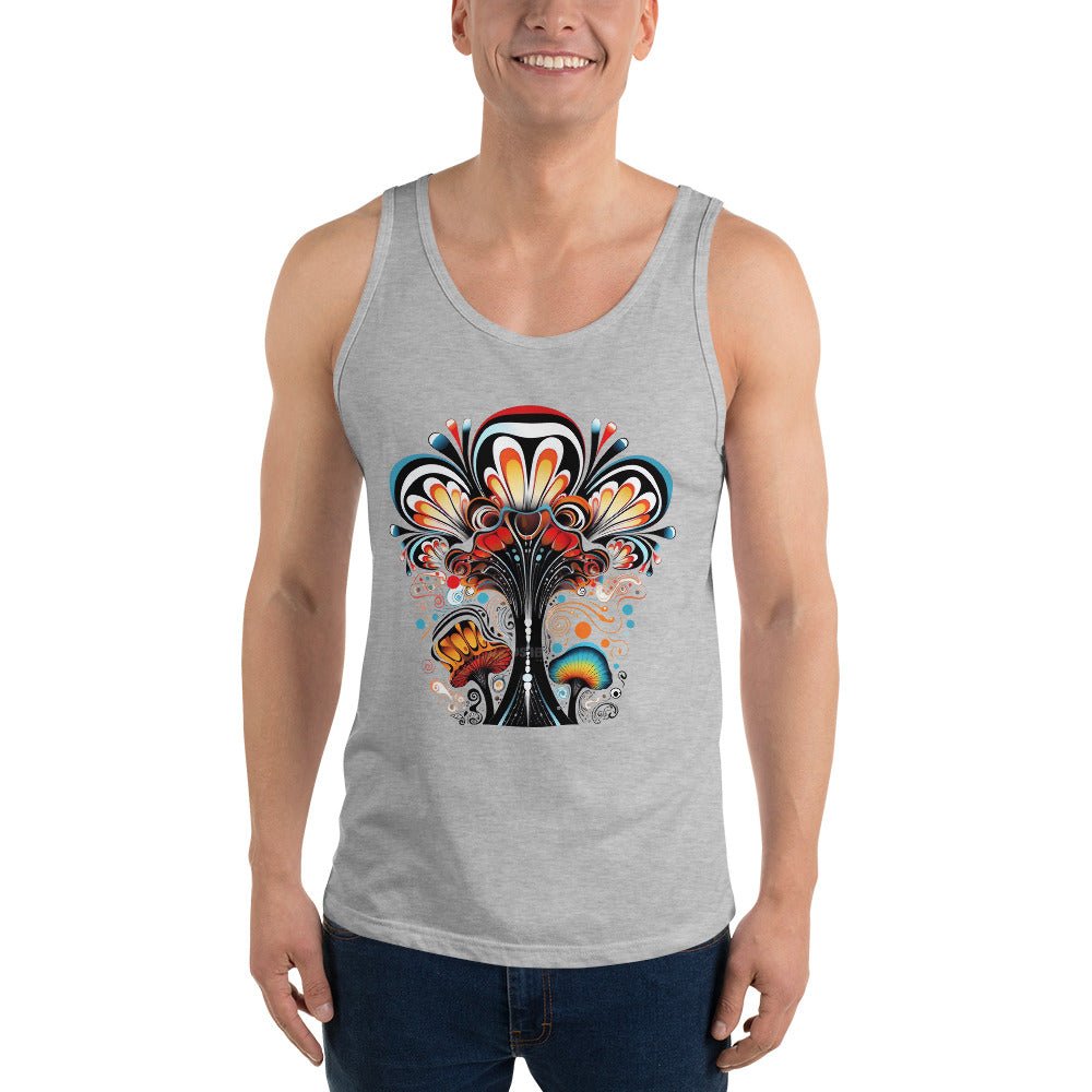 Hypnotic Haze Tank Top – Psychedelic Mushroom Mens Tank Tops by Fungal Drip