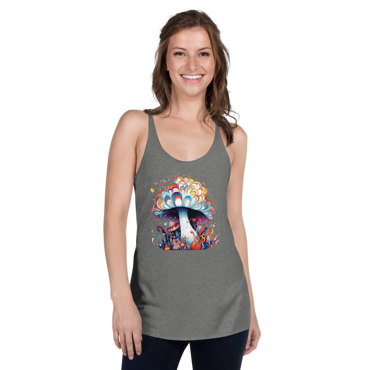 Mushroom Magic – Psychedelic Mushroom Racer Tank Top by Fungal Drip