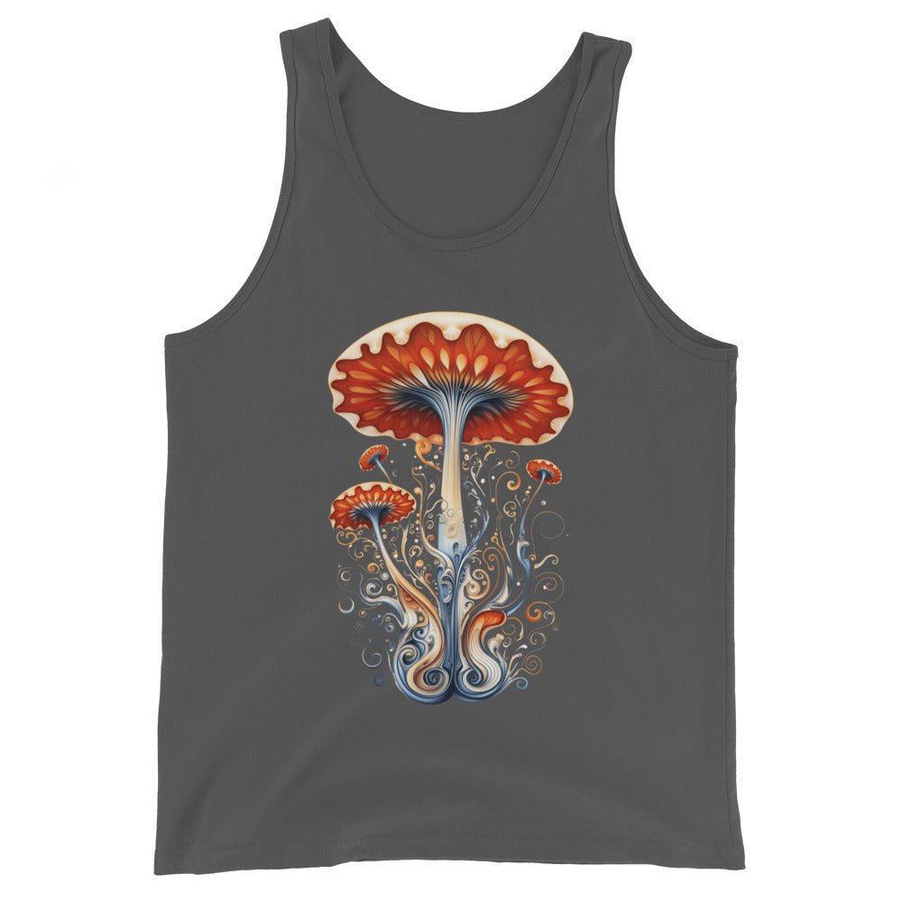 Mystic Mycelium Journey Tank Top – Psychedelic Mushroom Mens Tank Tops by Fungal Drip