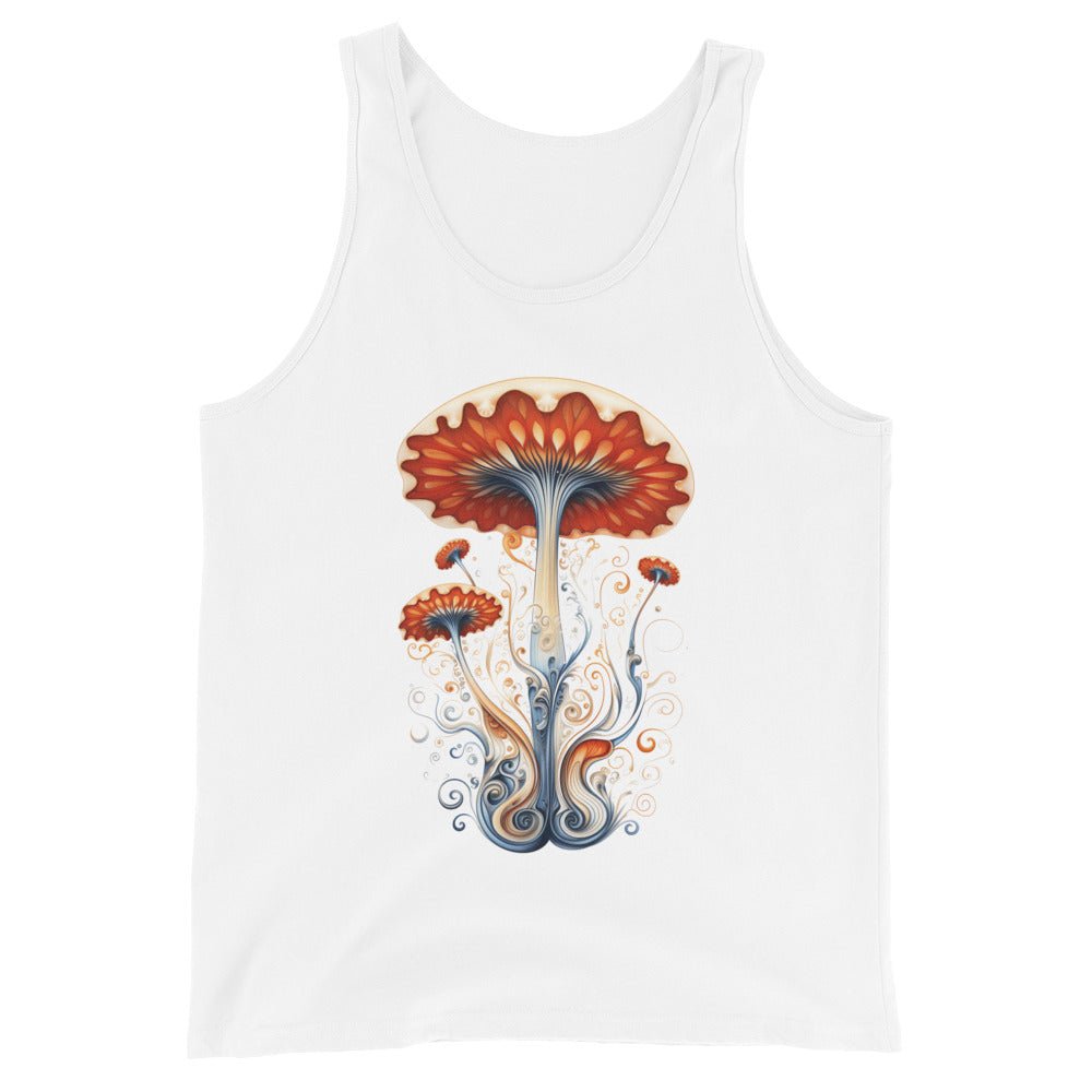 Mystic Mycelium Journey Tank Top – Psychedelic Mushroom Mens Tank Tops by Fungal Drip