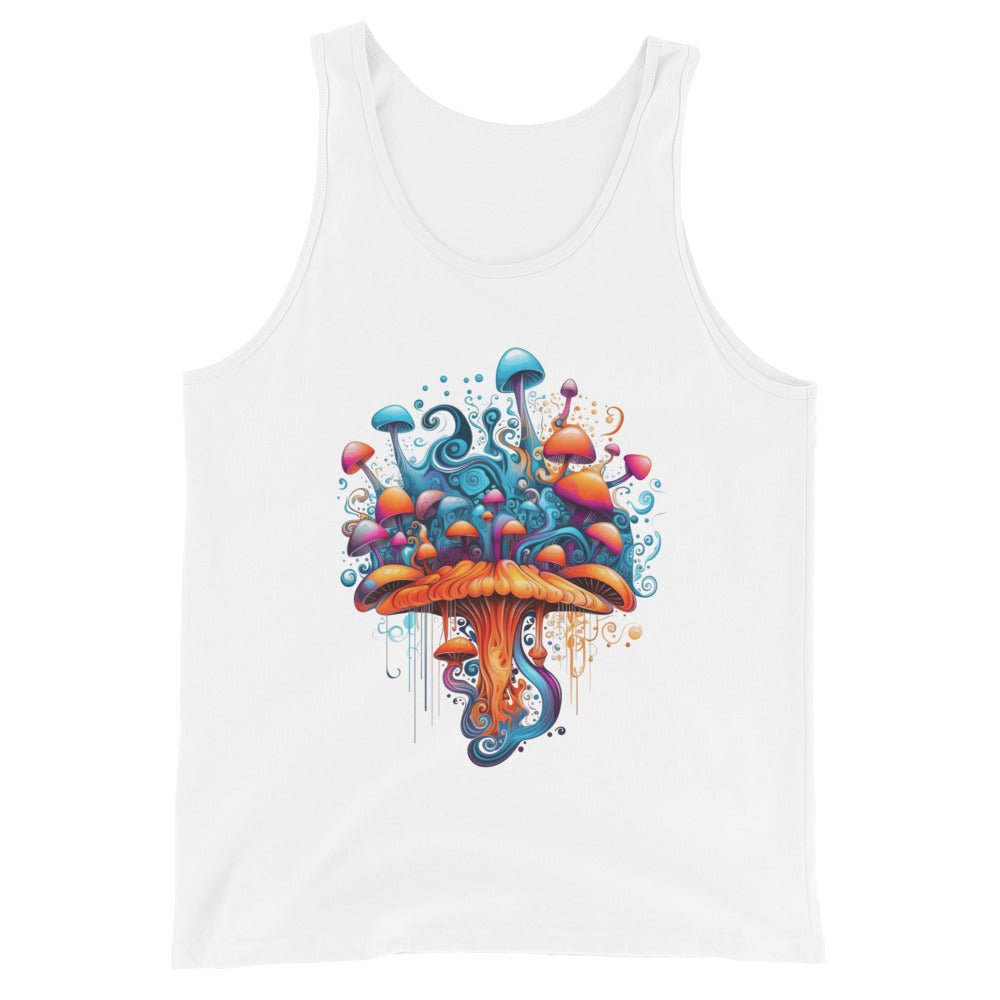 Mystic Mycelium Marvel Tank Top – Psychedelic Mushroom Mens Tank Tops by Fungal Drip