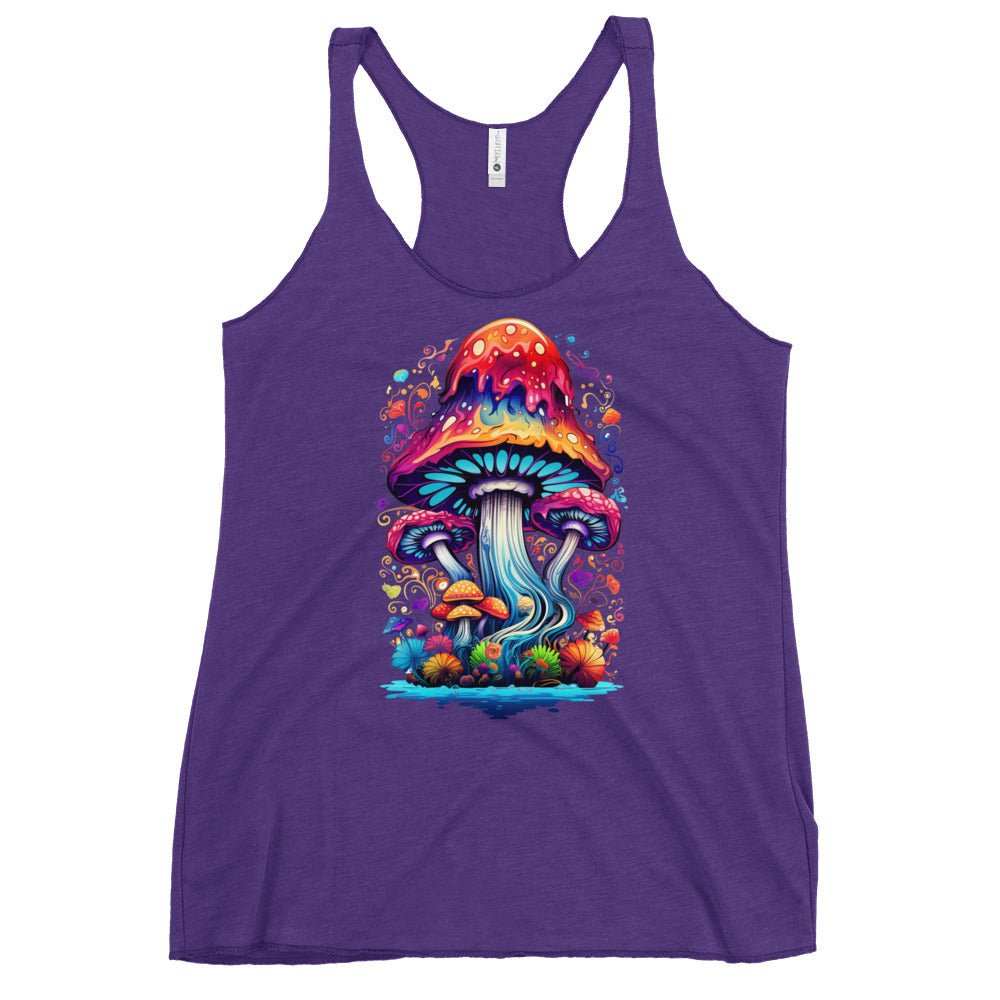 Mystic Mycelium Muse – Psychedelic Mushroom Racer Tank Top by Fungal Drip