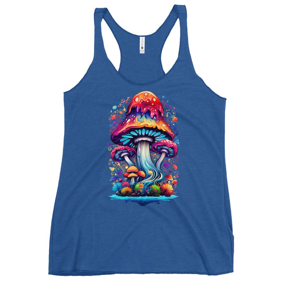 Mystic Mycelium Muse – Psychedelic Mushroom Racer Tank Top by Fungal Drip
