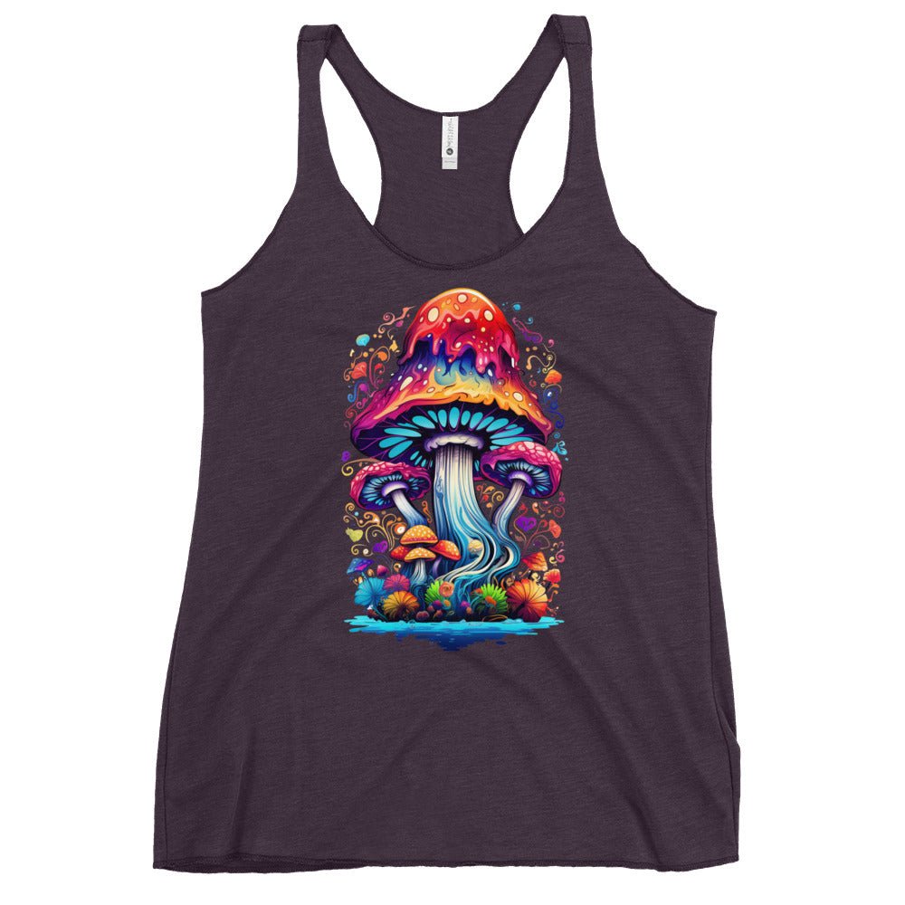 Mystic Mycelium Muse – Psychedelic Mushroom Racer Tank Top by Fungal Drip