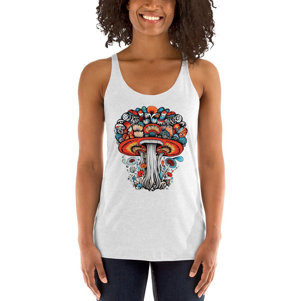Psychedelic Oasis – Psychedelic Mushroom Racer Tank Top by Fungal Drip