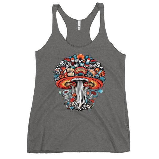 Psychedelic Oasis – Psychedelic Mushroom Racer Tank Top by Fungal Drip