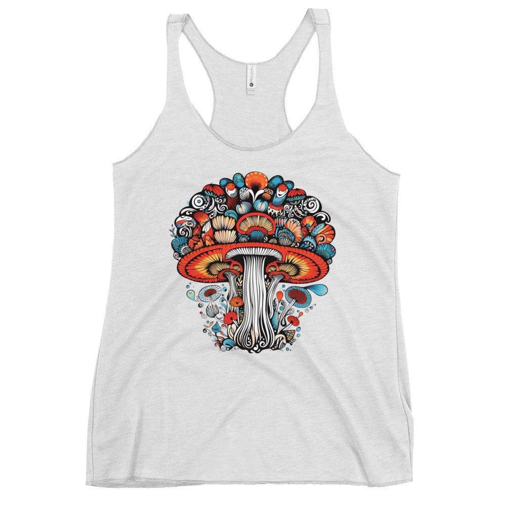 Psychedelic Oasis – Psychedelic Mushroom Racer Tank Top by Fungal Drip