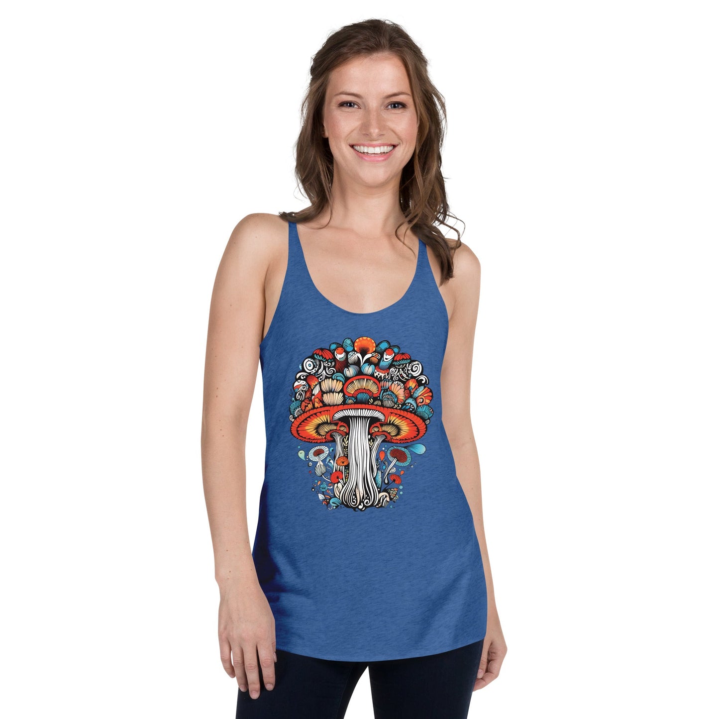 Psychedelic Oasis – Psychedelic Mushroom Racer Tank Top by Fungal Drip