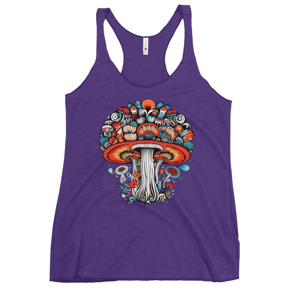 Psychedelic Oasis – Psychedelic Mushroom Racer Tank Top by Fungal Drip