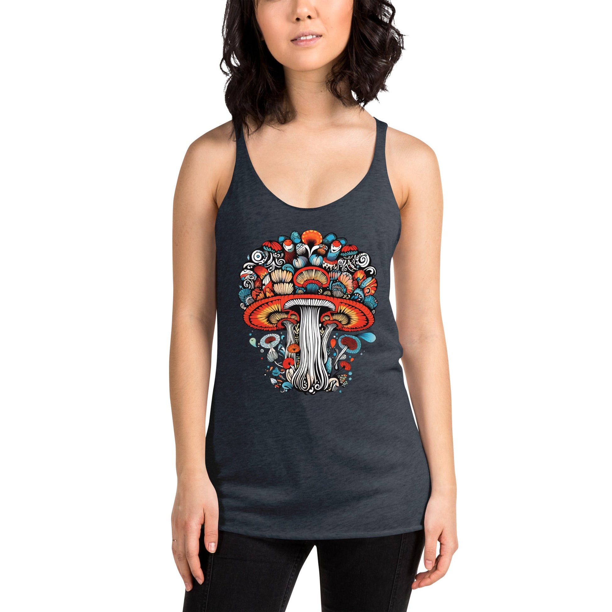 Psychedelic Oasis – Psychedelic Mushroom Racer Tank Top by Fungal Drip