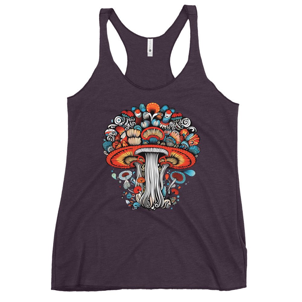 Psychedelic Oasis – Psychedelic Mushroom Racer Tank Top by Fungal Drip