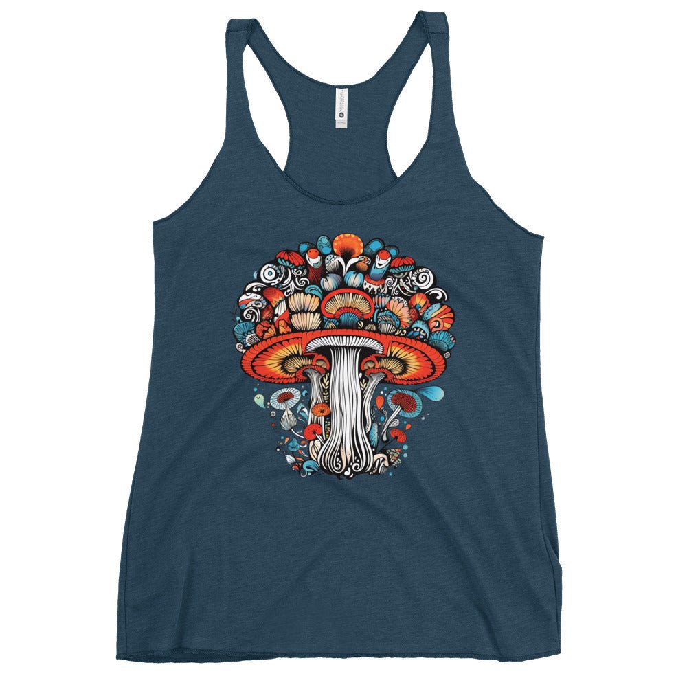 Psychedelic Oasis – Psychedelic Mushroom Racer Tank Top by Fungal Drip