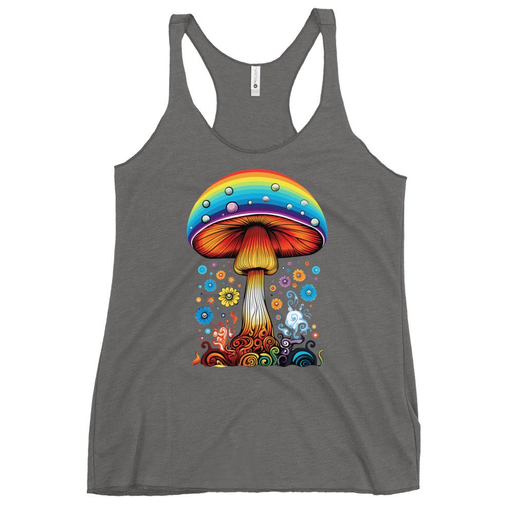 Shroomin' in Style – Psychedelic Mushroom Racer Tank Top by Fungal Drip