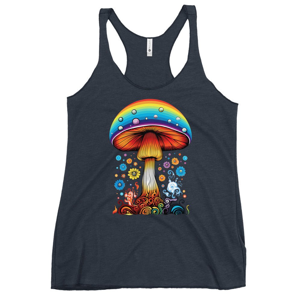 Shroomin' in Style – Psychedelic Mushroom Racer Tank Top by Fungal Drip