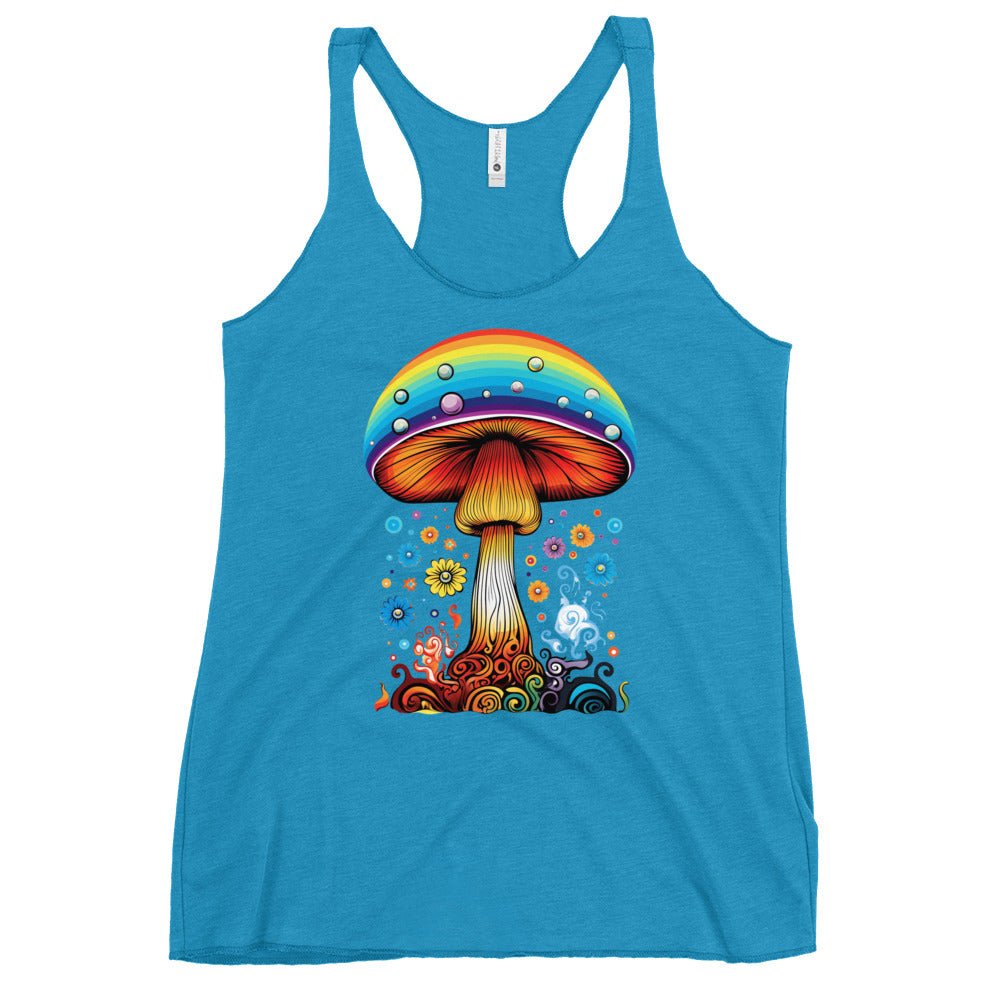 Shroomin' in Style – Psychedelic Mushroom Racer Tank Top by Fungal Drip