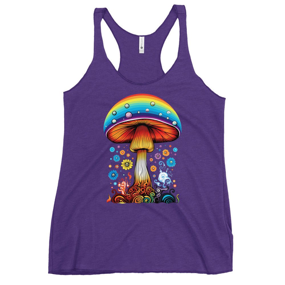 Shroomin' in Style – Psychedelic Mushroom Racer Tank Top by Fungal Drip