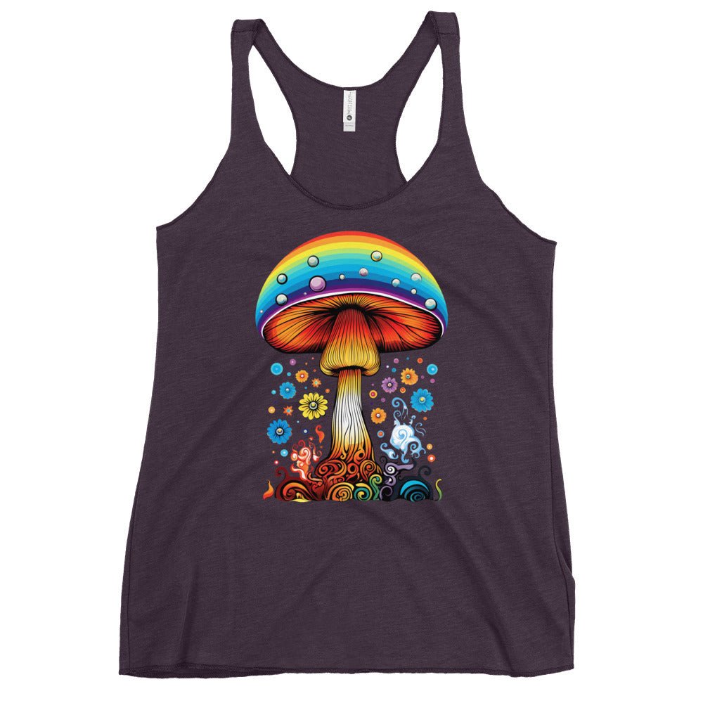 Shroomin' in Style – Psychedelic Mushroom Racer Tank Top by Fungal Drip