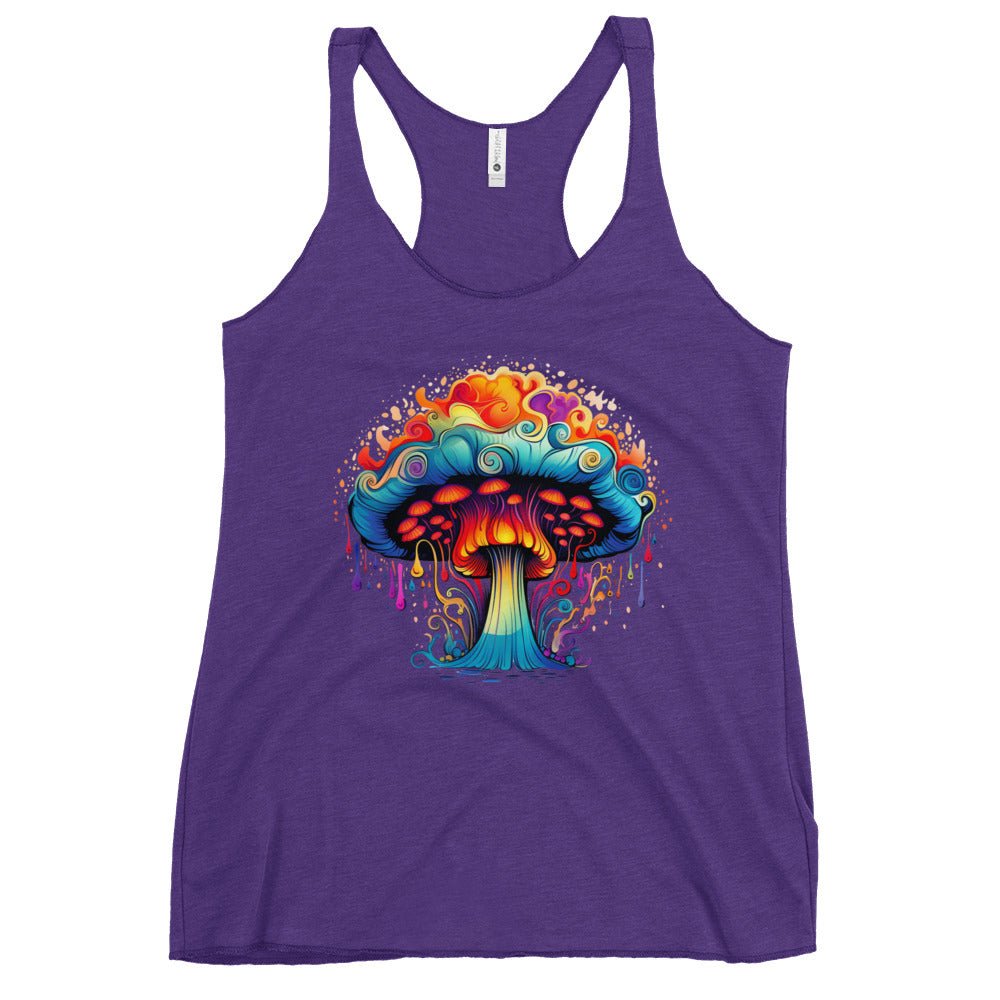 Trippy Mushroom Dreams – Psychedelic Mushroom Racer Tank Top by Fungal Drip