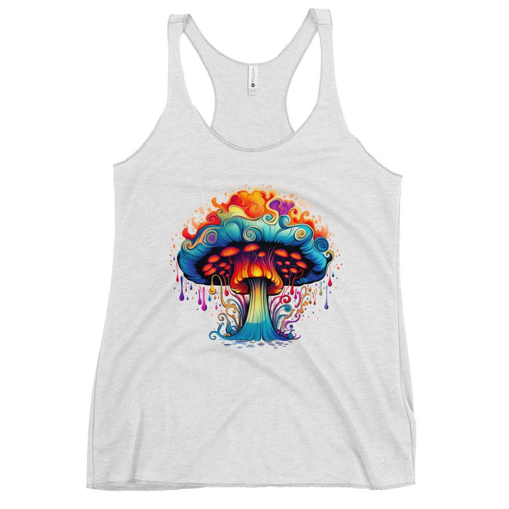 Trippy Mushroom Dreams – Psychedelic Mushroom Racer Tank Top by Fungal Drip