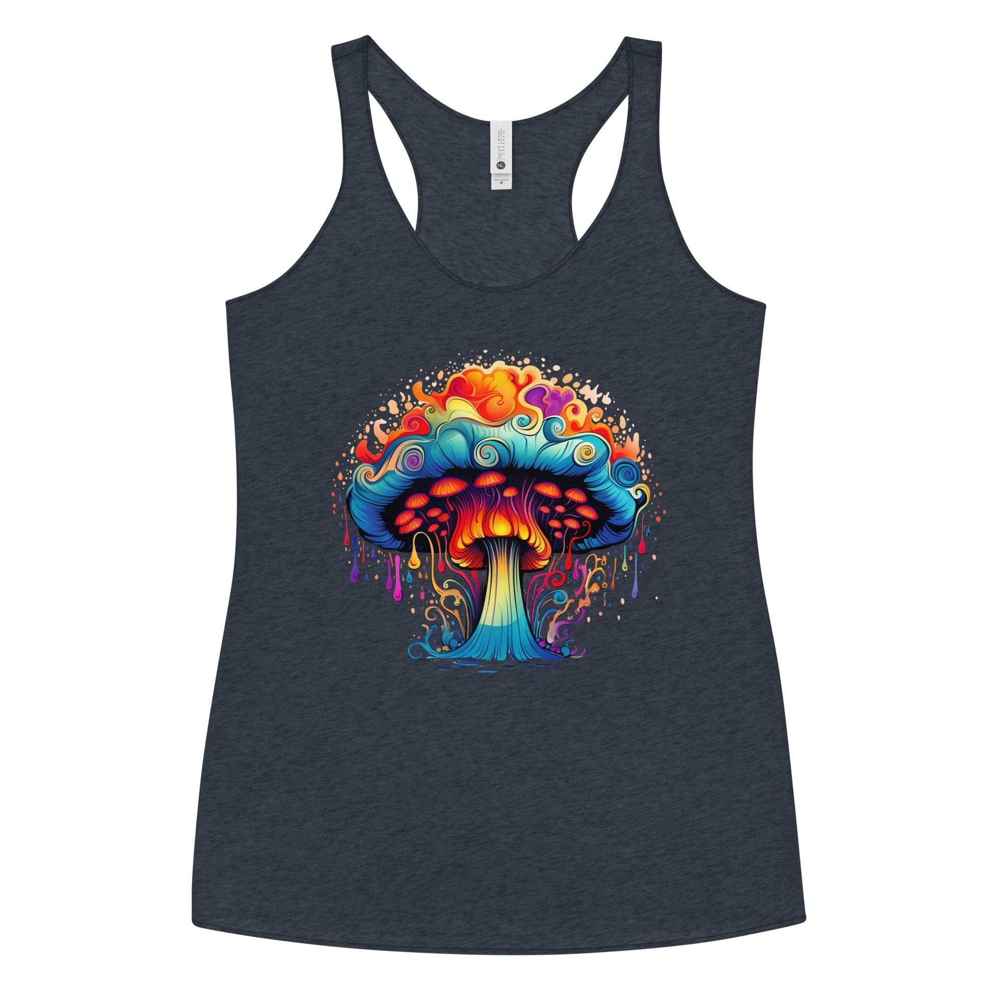 Trippy Mushroom Dreams – Psychedelic Mushroom Racer Tank Top by Fungal Drip