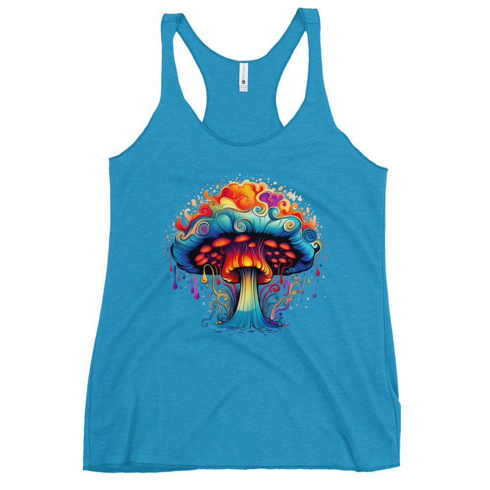 Trippy Mushroom Dreams – Psychedelic Mushroom Racer Tank Top by Fungal Drip