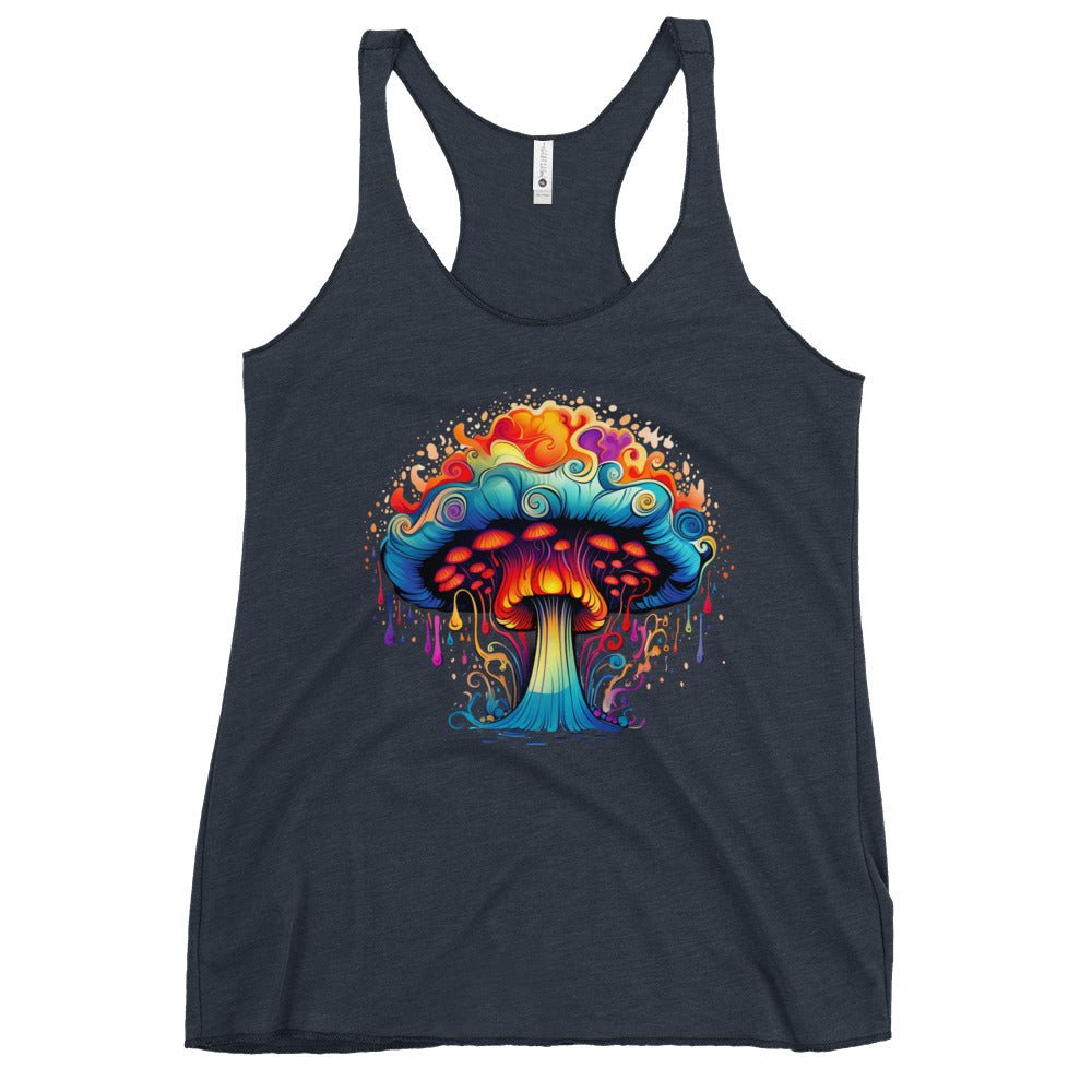 Trippy Mushroom Dreams – Psychedelic Mushroom Racer Tank Top by Fungal Drip